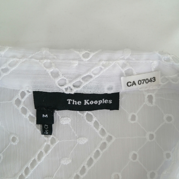 The Kooples Eyelet Embroidery White Button Up Medium - Picture 12 of 16